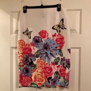 Floral butterfly printed skirt